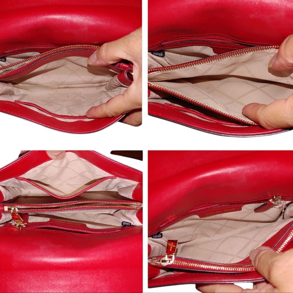 Michael Kors Whitney Red Leather Bag - Picture 9 of 16
